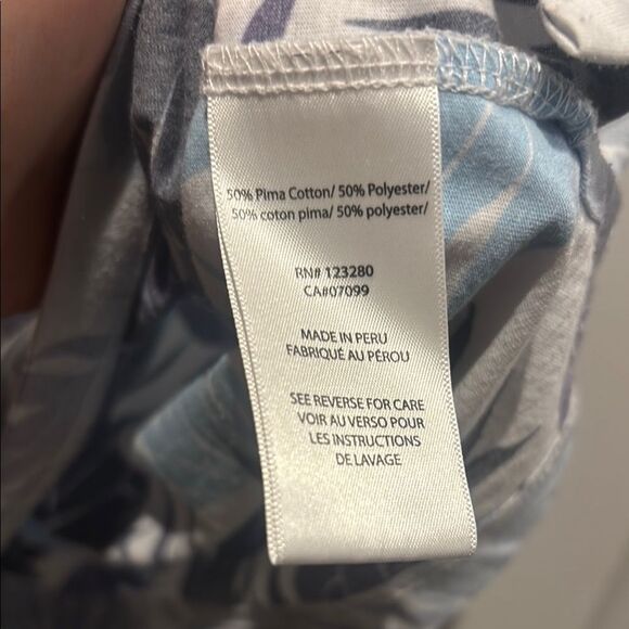 Travis mathew Men's Blue Leaf Print Shirt size large - Picture 6 of 8